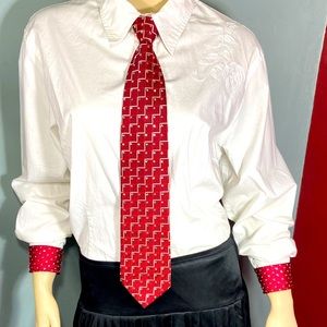 Rhinestone Tie Necklace and cuffs